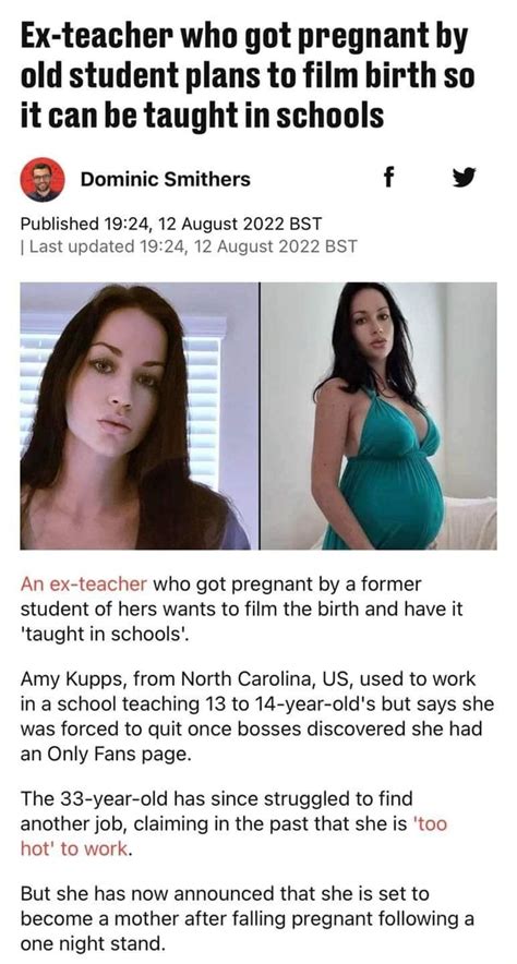 amy kupps pregnant|Teacher pregnant with students child plans to auction。